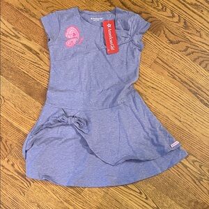 American Girl Butterfly twist Heathered purpleDress with Pink Butterfly